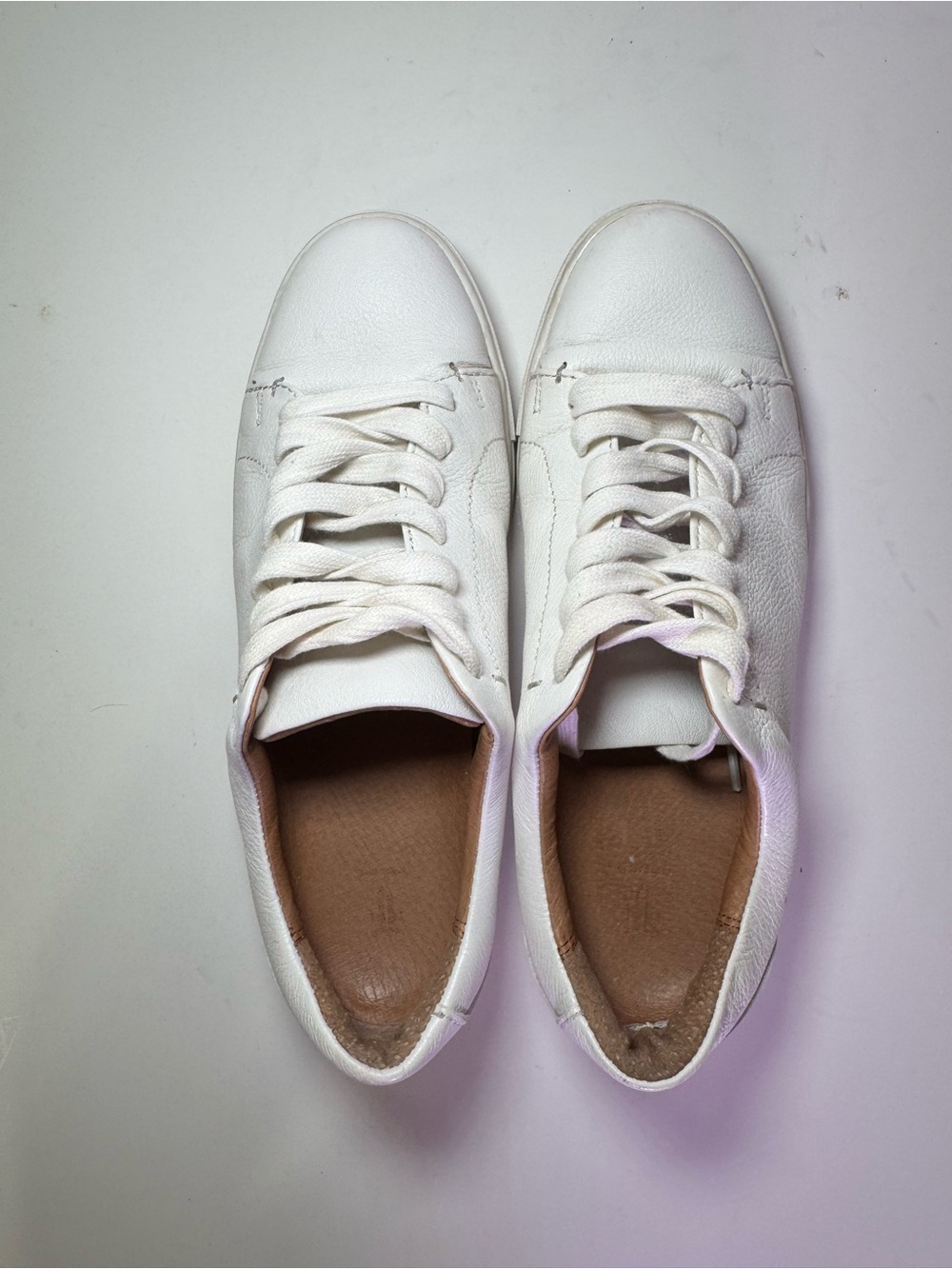 Frye Ivy Low Lace White Leather Sneakers Women’s Size 8.5